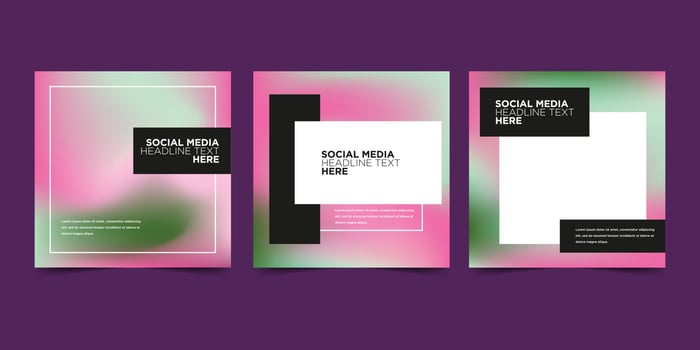 Colorful gradient social media post template vector