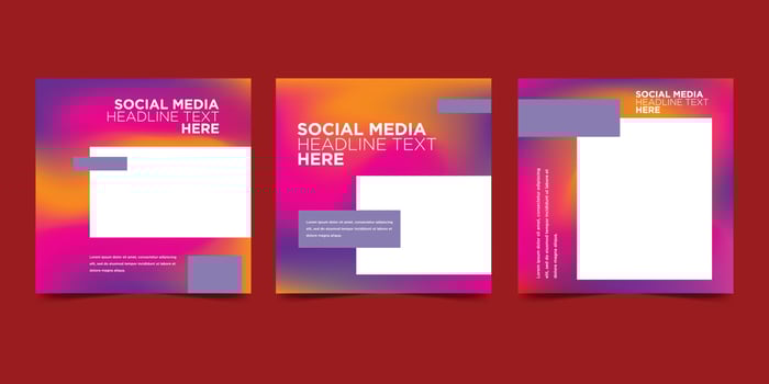 Colorful gradient social media post template vector