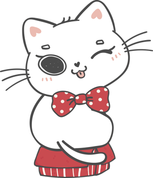 cute Christmas naughty kitten cat breeds with gift present box cartoon doodle hand drawing png