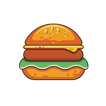 King Burger Cartoon vector