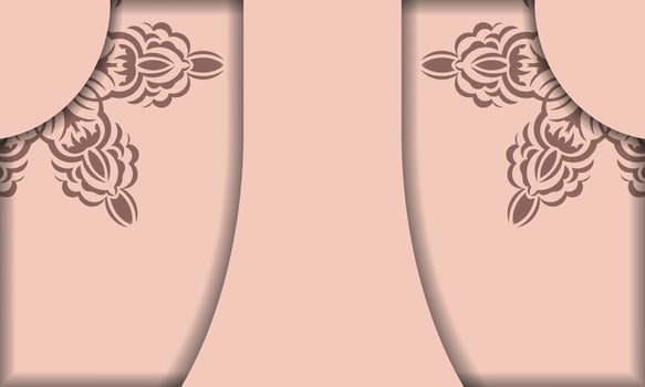 A pair of pink curtains with a floral design vector