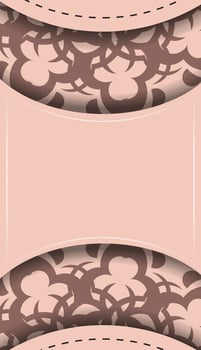 This brochure is in pink with an abstract pattern and is ready for print. vector