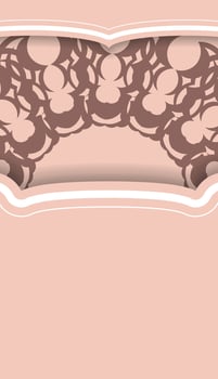 A pink background with a white border and a lace pattern vector