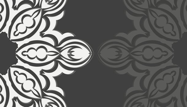 Black banner with vintage white ornament for design under the text vector