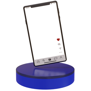3d render transparent smartphone frame for live streaming via social media applications png