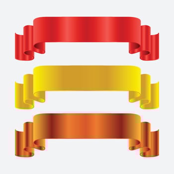 Set of Red Ribbons, Modern ribbons collection. vector