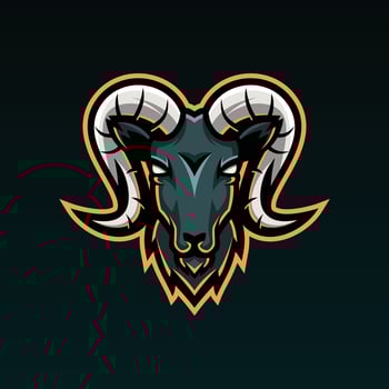 Goat Head Mascot Logo Vector Illustration Design - Animals Mascot logo