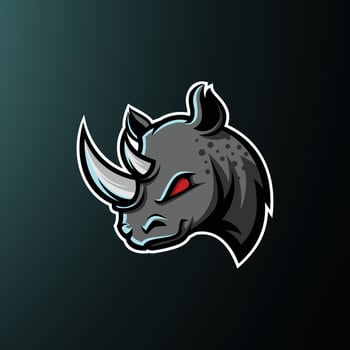 Rhino mascot logo sport team - Esport Logo Vector illustration