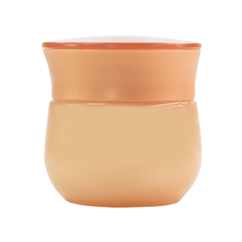orange glass can with cream isolated png