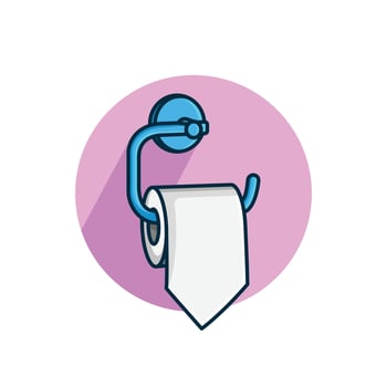 Toilet Tissue Paper Roll Vector Icon Illustration. Healthcare And Medical Icon Concept White Isolated. Flat Cartoon Style Suitable for Web Landing Page, Banner