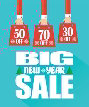 Big New Year Sale concept modern flat design vector