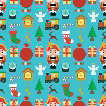 Happy Christmas seamless with nutcracker design flat vector