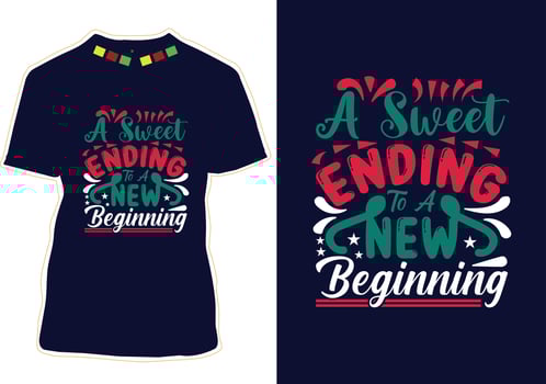 New Year T-shirt Design vector