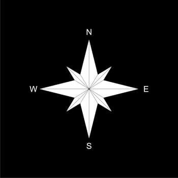Compass Silhouette for Icon, Symbol, Apps, Website, Pictogram, Art Illustration or Graphic Design Element. Vector Illustration