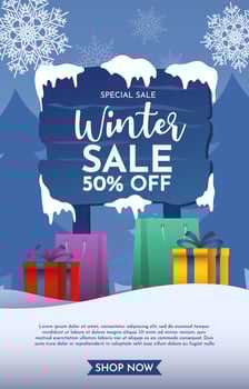 Winter Sale Poster Template vector