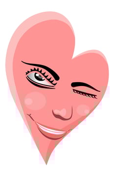 heart with a smile, for design vector