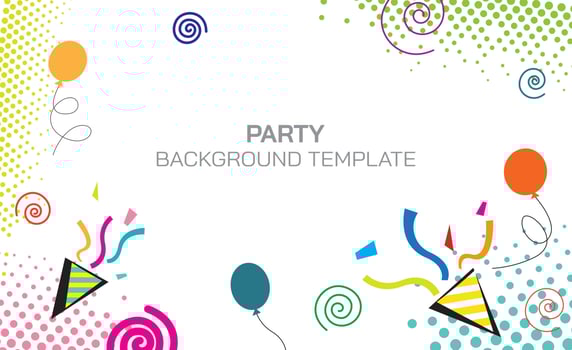 Abstract illustration party vidvid colors punchy vector design  on white background have blank space. Funny colorful invitation template.