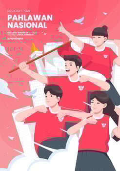 Selamat hari Pahlawan Nasional means Happy Indonesian National Heroes Day vector