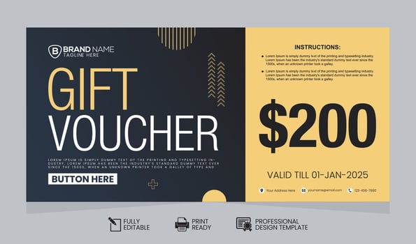 Gift Voucher Template Promotion Sale Discount vector