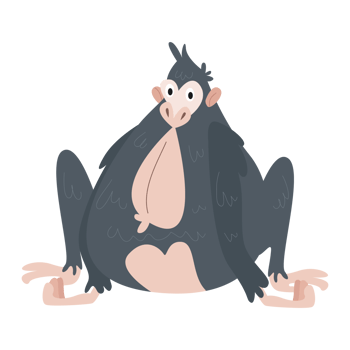Clip art illustration of cute monkey cartoon character for kids. png