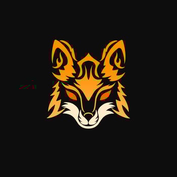 illustration of fox face in tribal style vector