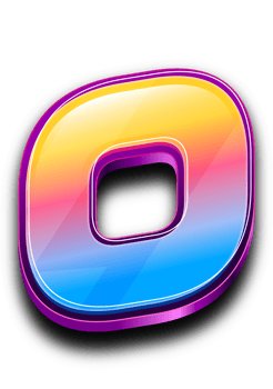 Colorfull Number 0 in 3D Style Text Effect png