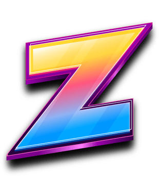 Colorfull Letter Z in 3D Style Text Effect png