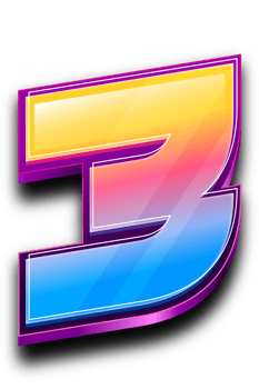 Colorfull Number 3 in 3D Style Text Effect png