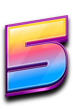 Colorfull Number 5 in 3D Style Text Effect png