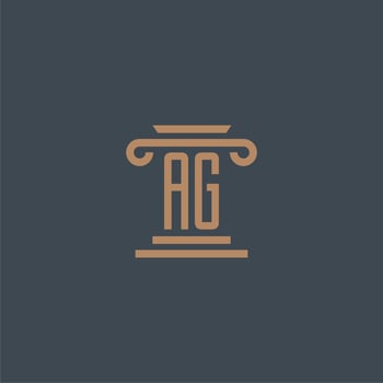 AG initial monogram for lawfirm logo with pillar design vector