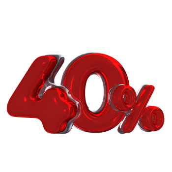 3D number Mental Red 40 Percent png