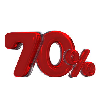 3D number Mental Red 70 Percent png