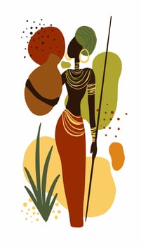 Beautiful black woman.African woman. trendy vector illustration