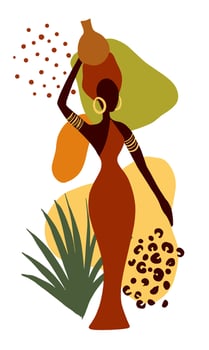 Beautiful black woman.African woman. trendy vector illustration