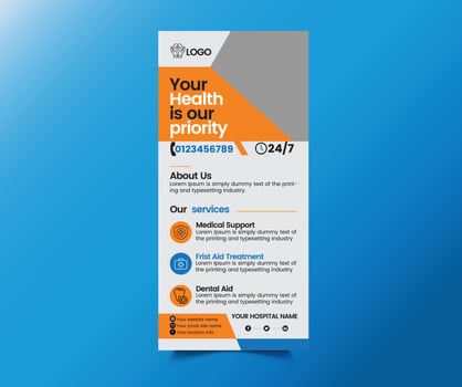 Dl flyer,rackcard flyer,medical rack card.dl vector