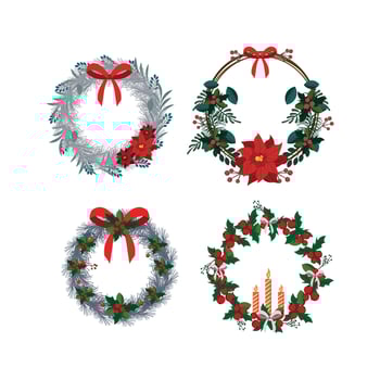 Collection of Christmas Wreaths vector