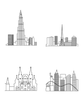 Set of Linear City Skylines vector
