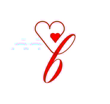 b letter script heart line. from the heart. Letter b handwriting logo template with love and heart shape decoration. The first signature vector. vector
