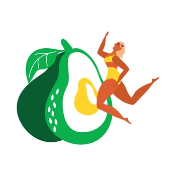 Girl with fruit vector