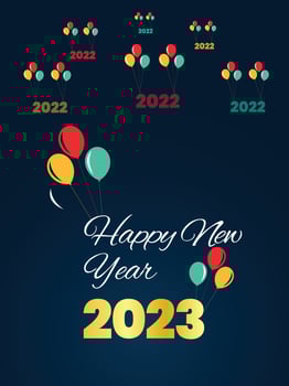 2022 Happy new year celebration vector illustration.