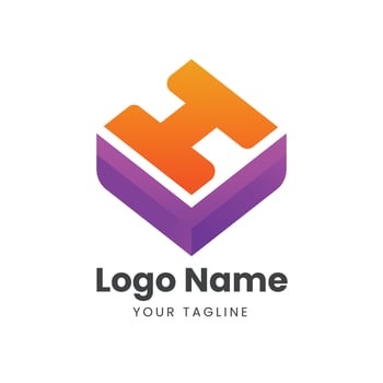 letter H with V creative logo design vector