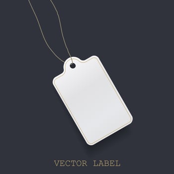 Realistic price label for sale or discount. Empty tag template. Vector retail card design