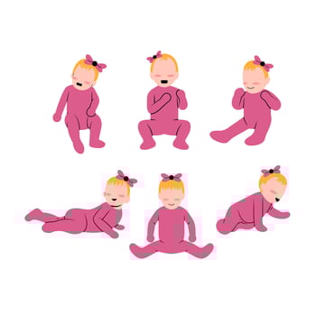 Set of Baby Girl Character vector