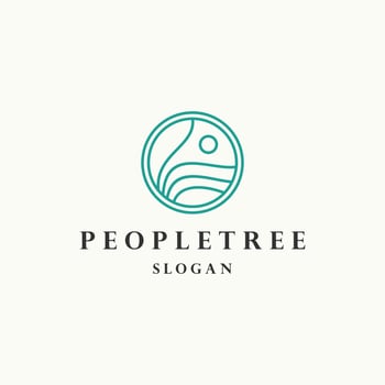 People tree logo icon flat design template vector
