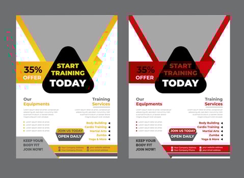 Modern gym Fitness flyer Template vector