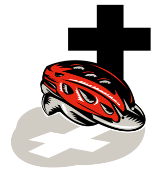 cycling crash helmet with cross png