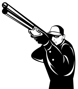 hunter aiming shotgun rifle png