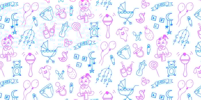Baby Vector Hand Drawn Pattern