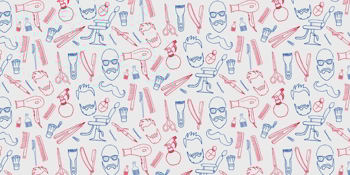 Barber Vector Hand Drawn Pattern