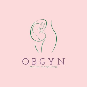 OBGYN obstetrics and gynecology clinic mom and baby pregnancy logo template design for brand or company and other vector